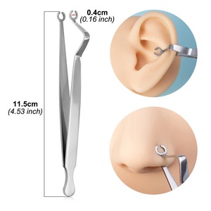 Pince à cérumen manuelle en acier inoxydable certifiée ISO13485, coupe-poils de nez, pince à épiler, instrument médical chirurgical, arc-en-ciel - Product Image 6