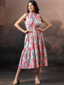 Vestido Midi Elegante para Mujer, Corte Fluido, Formal, para Fiestas, Eventos Especiales, Cómodo para Uso Diario, Cintura Natural, Ecológico - Product Image 3