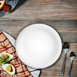Plato Redondo de Bagazo de 7 Pulgadas, Opción Sostenible para Cada Comida, Platos Desechables Ligeros, Precio de Fábrica al por Mayor - Product Image 1