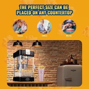 Macchina per Popcorn da Tavolo 300W con Porta in PP, Pentola da 2,5 oz, Capacità 4 QT per Ciclo, per Uso Domestico, Include 2 Accessori per la Preparazione - Product Image 4