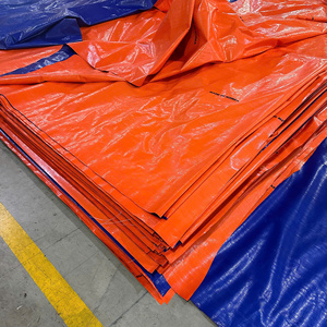 Heavy Duty PE Tarpaulin <b>Fabric</b>, Blue / Orange, High Durability, Large Capacity, Custom Colors, Custom Sizes, Wholesale - Product Image 6
