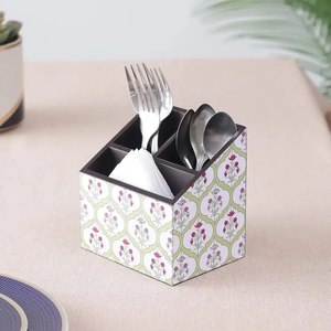 Porte-couverts en MDF style américain avec distributeur de serviettes intégré, résistant au lave-vaisselle, bras lesté, idéal pour les cadeaux et les tables de restaurant - Product Image 3