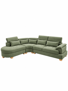 Sofá Esquinero Moderno en Forma de L, Modelo Montecarlo Sage, Tapizado, Seccional, con Tela Personalizada, Muebles para Sala de Estar, Hotel, Villa, Casa - Product Image 1