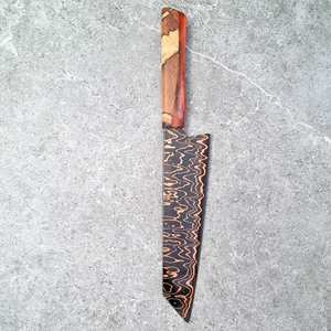 Couteau de chef japonais de 8 pouces en cuivre damas, lame Kiritsuke, cœur VG10, manche en bois stabilisé, logo personnalisé, professionnel - Product Image 4