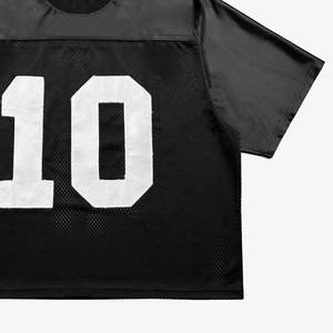 เสื้อเจอร์ซีย์ผู้ชาย ผ้าตาข่าย พิมพ์ลายกราฟิก เสื้อกีฬา คอกลม แขนสั้น ซีทรู ทรงหลวม - Product Image 6