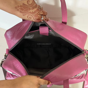 Bolsos de Almacenamiento de Cuero Vacuno con Múltiples Bolsillos, Elegantes Bolsos de Pañales de Cuero con Diseño Floral y Correa para el Hombro - Product Image 4