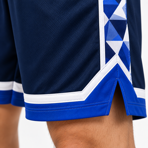 Ensemble short et maillot de basket pour homme SINEWY, col en V, sans manches, imprimé géométrique sublimé, tissu respirant, vêtements de sport - Product Image 5