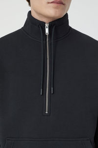 Sudadera con capucha informal de poliéster grueso de alta calidad para hombre, nueva llegada de invierno, cálida, holgada, lisa, con media cremallera - Product Image 2