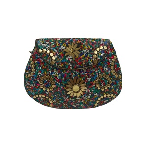 Bolso de Mano de Metal con Mosaico Floral Multicolor Hecho a Mano, Bolso de Diseñador de Lujo para Fiestas Nocturnas y Bodas para Mujer - Product Image 1