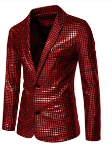 Traje de Blazer y Pantalones de Manga Larga con Estampado en Caliente, Estilo Moderno para Discoteca, Fiesta, para Hombre, Antiarrugas y Antiestático - Product Image 2
