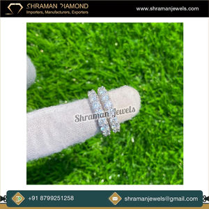 Anillo de boda de moissanita personalizado, banda de aniversario de plata 925 con baño de rodio, conjunto de anillos de eternidad completa para hombre, idea de regalo de joyería fina - Product Image 2