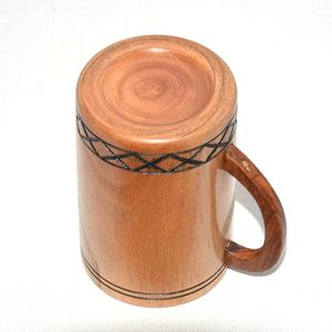 Tasse artisanale en bois de pin naturel, écologique, avec revêtement alimentaire, pour boissons, idéale pour les voyages, la salle à manger et la décoration intérieure. - Product Image 3