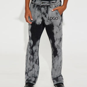 Pantalon pour garçons avec fermeture boutonnée et zip, logo personnalisé, design élégant 2026 / Pour acheteurs en gros avec effet dégradé et poches latérales - Product Image 1