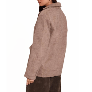 Nouveautés – Manteaux longs unisexes en mélange de laine à double boutonnage avec logo personnalisé, couleur unie, décontractés et élégants, vente en gros - Product Image 2