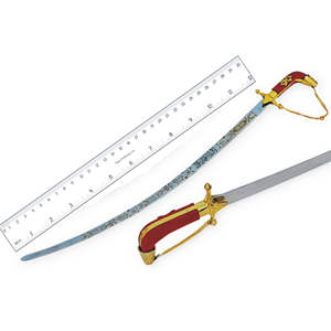 Espada Ceremonial Hecha a Mano, No Afilada, Venta al por Mayor, Hoja de Acero de Damasco, Empuñadura de Madera, OEM, Recuerdo de Pakistán, Espadas de Honor y Comando - Product Image 1