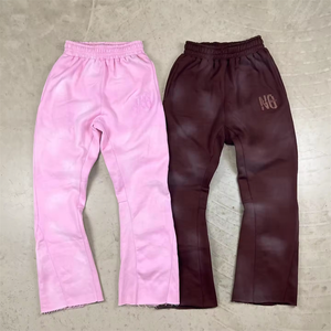 Winter Sundfaded Custom French Terry Embroidery <b>Distressed</b> Sweatpants Hoodie 2 Piece Set Acid Wash 100% Cotton Tracksuits for - Product Image 5