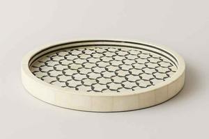 Elegante Bandeja con Incrustaciones de Hueso para Comedor, Servir, Mesa de Centro, Decoración del Hogar, Regalo, Hecha a Mano, Ecológica, Calidad Duradera - Product Image 4