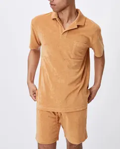 Kaus Polo pria lengan pendek kasual kustom kaus pria 100% katun desain baru T-Shirt Polo bersirkulasi