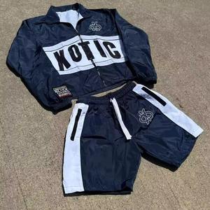 Conjunto Deportivo de Dos Piezas para Hombre, Chaqueta Cortavientos Informal y Pantalones Cortos, con Cierre Reflectante y 100% Nailon - Product Image 1