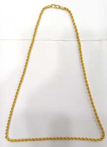 22K Solid Gold <b>Rope</b> <b>Chain</b> Link Necklace Twisted Lobster Clasp Fashion Jewelry for Unisex Party Gift and Daily Wear - Product Image 4