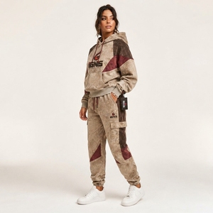 Women Acid Wash Tracksuit Stylish Casual Clothing Set With <b>Lightweight</b> <b>Hoodie</b> And Jogger Pants For Street Fashion And Outdoor - Product Image 4
