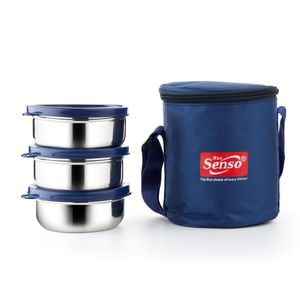 Stylish stainless steel tiffin <b>lunch</b> <b>box</b> with multiple compartments leak resistant food storage container for office school use - Product Image 1