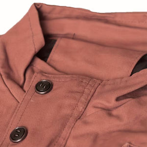 Veste d'hiver en toile pour homme adulte, couleur rose discret, deux poches latérales, coupe-vent, fermeture éclair, boutons en corne, respectueuse de l'environnement - Product Image 6
