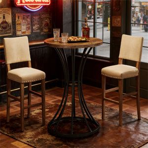 Mesa Redonda de Bar para Café, Cócteles y Horas de Cóctel - Product Image 2