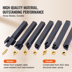 Utensili per tornio in carburo superresistente 40CR indicizzabili, punte per taglio e formatura metalli da 1/2 pollice, set da 7 pezzi - Product Image 5