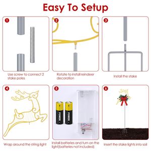 2 Piezas de Luces LED Decorativas de Reno con Pilas, Luces de Jardín para Camino, Luces de Navidad para Exteriores, Jardín, Puerta Principal - Product Image 6