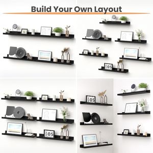 Set di 6 Mensole Galleggianti in Legno da 23,6 Pollici per Decorazione e Stoccaggio, Mensole Galleggianti per Parete Camera da Letto e Mensole Espositive - Product Image 3