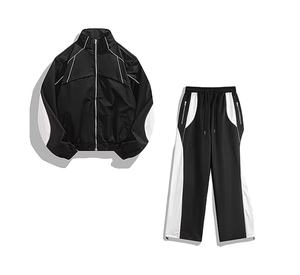 ชุดวอร์มกันลมแบบกำหนดเองปี 2026 ชุดสองชิ้น เสื้อแจ็คเก็ตซิป ชุดวอร์มไนลอน ชุดวอร์มซิปสำหรับผู้ชาย - Product Image 1