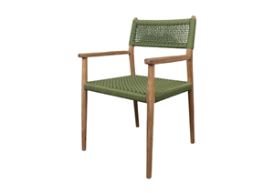 Mahogany Woven <b>Dining</b> <b>Armchair</b> with Natural Finish Rope Seat and Back Modern Design for Home Restaurant Living Rooms - Product Image 4