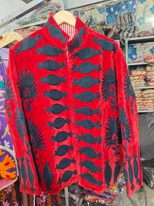 Hand-Embroidered <b>Quilted</b> Velvet Suzani <b>Jacket</b> Autumn Winter Eco-Friendly Breathable Quick Dry Women Luxury Floral <b>Pattern</b> Cotton - Product Image 3