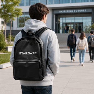 Stargaze <b>Black</b> PU <b>Backpack</b> Softback 20-35L <b>Waterproof</b> Zipper Closure Unisex Daily Use Bag Wholesale Rate OEM Custom 2026 - Product Image 6