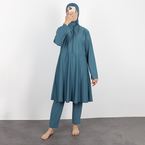 Traje de Baño Musulmán Personalizado para Mujer, Burkini de 3 Piezas, Color Sólido, Traje de Baño Modesto Islámico - Product Image 6