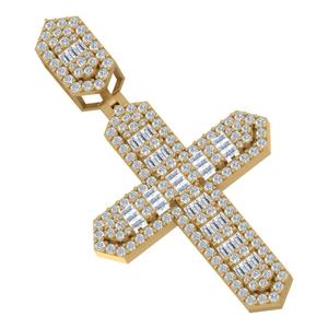 Humera Jewels - Colgante y Amuleto de Cruz de Jesús con Diamantes Estilo Hip-Hop para Hombre, Oro Amarillo y Blanco de 10 Quilates con Diamantes Cultivados en Laboratorio, Precio al por Mayor - Product Image 4