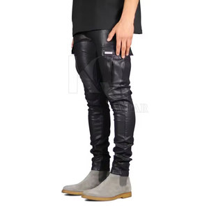 Pantalones de cuero auténtico, estilo pantalón, resistentes al viento, duraderos, de corte ajustado, a la moda, para uso en invierno y suministro al por mayor. - Product Image 2