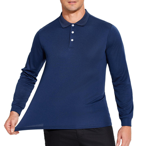 Nouveau Polo Homme Tendance Coupe Ample Décontractée Design Uni Respirant Manches Longues Slim Fit Couleur Unie Doux Qualité Usine - Product Image 2