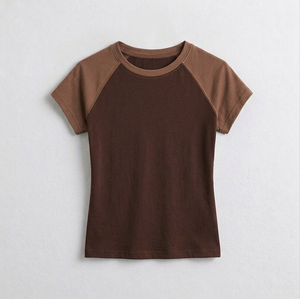 Camiseta de Mujer de Última Moda, Diseño Nuevo, Precio Bajo, Patrón Sólido, Alta Calidad, Manga Corta, Antiarrugas, Servicio OEM - Product Image 6
