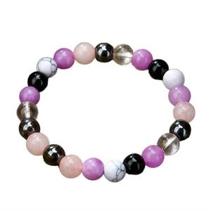 Bracelets en pierre naturelle perlée, améthyste rose violet, style bohème, tendance, unisexe, bijoux cadeau - Product Image 1