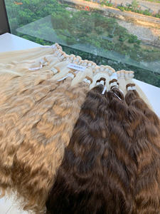 ผมต่อแท้แบบเวอร์จิ้น 100 กรัม ยาว 28 นิ้ว คุณภาพสูง สีน้ำตาลธรรมชาติ ลอนสวย แบบซุปเปอร์ดับเบิ้ลดรอน - Product Image 3