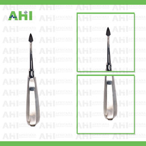 Élévateur de racine AHI 36 manuel en acier inoxydable certifié CE Classe I, instrument dentaire argenté avec poignée ergonomique, garantie 2 ans - Product Image 5