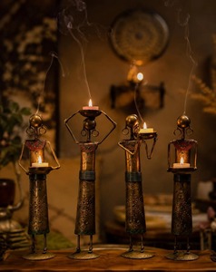 Vintage Medieval Fig Metal Candle Stand Perfect For Home <b>Decoration</b> Dining <b>Table</b> And Cozy Ambient Lighting Wholesale From India - Product Image 5
