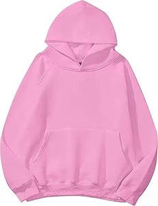 Sudadera con Capucha Rosa de Lujo para Mujer, Corte Regular, Algodón y Poliéster, Personalizable, Lisa, Unisex, al por Mayor, con Bolsillo - Product Image 1