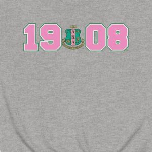 เสื้อสเวตเชิ้ตคอกลมสีเทาชาร์โคล พิมพ์ลายกราฟิก 1908 สีชมพูและสีเขียว แขนยาว ผ้าฝ้ายฟลีซ สไตล์ลำลอง เสื้อพูลโอเวอร์สำหรับผู้หญิง - Product Image 5