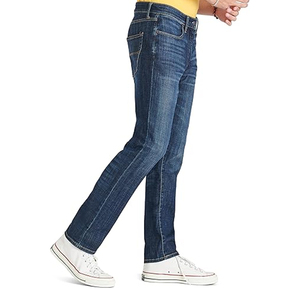 Jeans de Mezclilla Rectos para Hombre, Corte Clásico, Estilo Casual Urbano, Cintura Media, Lavado Medio, Azul, Diseño Retro, Transpirables para Invierno y Verano - Product Image 6