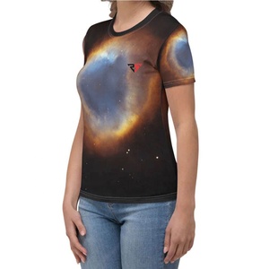 Camisetas de sublimación de poliéster en blanco con cuello en V de la mejor calidad, camisetas lisas para mujeres y mujeres - Product Image 2