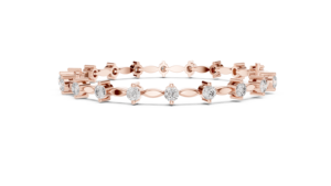 Ensemble de bracelets de luxe abordable en diamants de laboratoire taillés, en or rose massif 18 carats plaqué rhodium, 2,09 carats, pour usage quotidien, bureau, mariage, fiançailles - Product Image 4