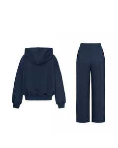 Conjunto de Sudadera con Capucha y Pantalones Deportivos Personalizados con Pedrería, Unisex, con Cierre, de Algodón Grueso, Ropa Deportiva Urbana, Venta al Por Mayor - Product Image 2